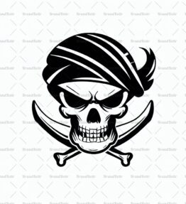 Piratenschädel und gekreuzte Knochen